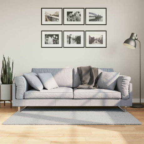 VidaXL tapis huarte poils courts doux lavable 80x150 cm gris