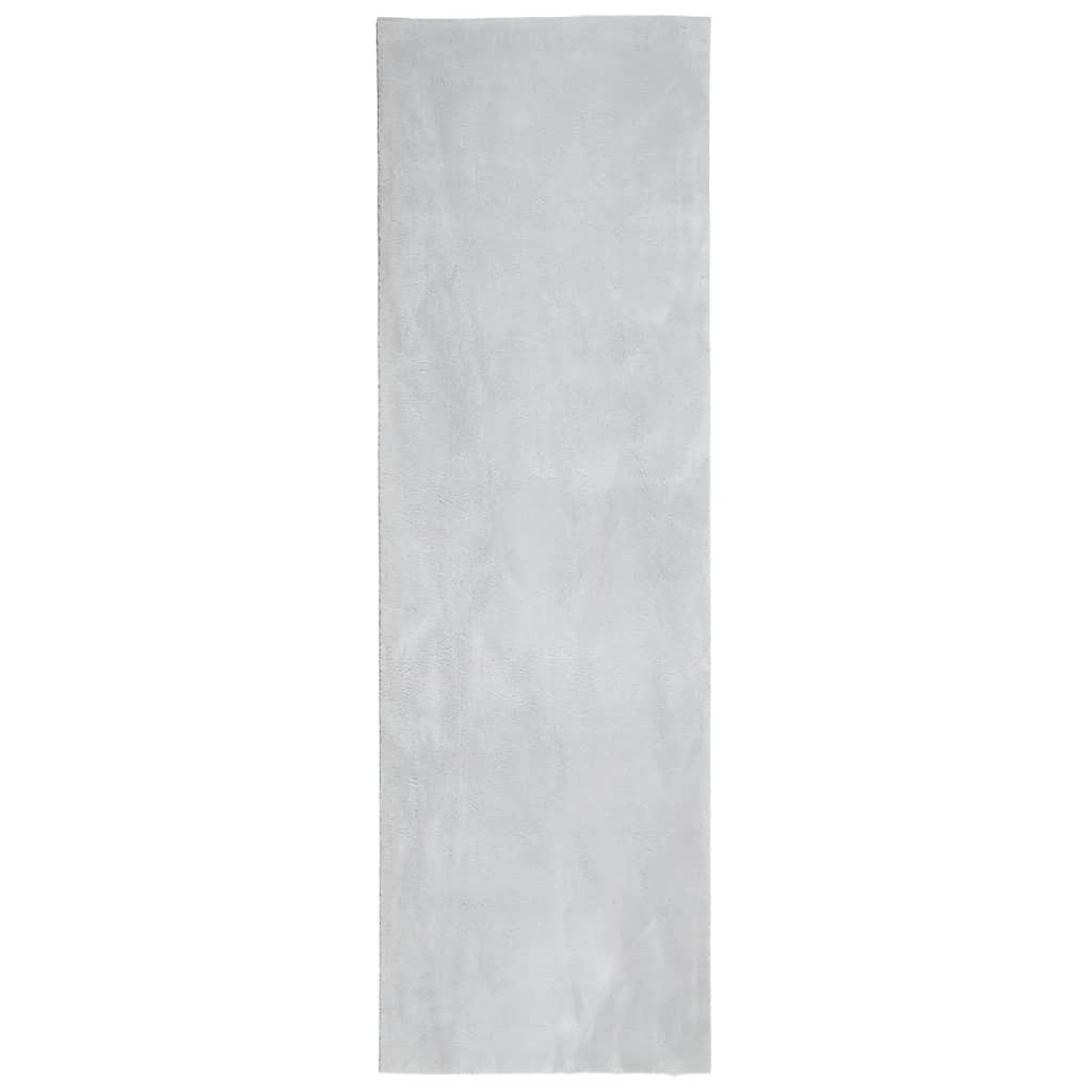 VidaXL tapis huarte poils courts doux lavable 80x250 cm gris