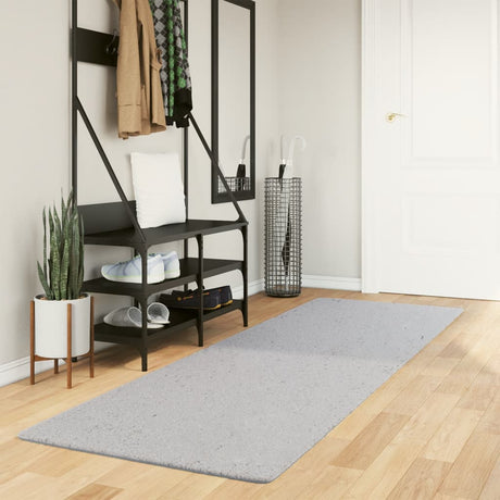 VidaXL tapis huarte poils courts doux lavable 80x250 cm gris