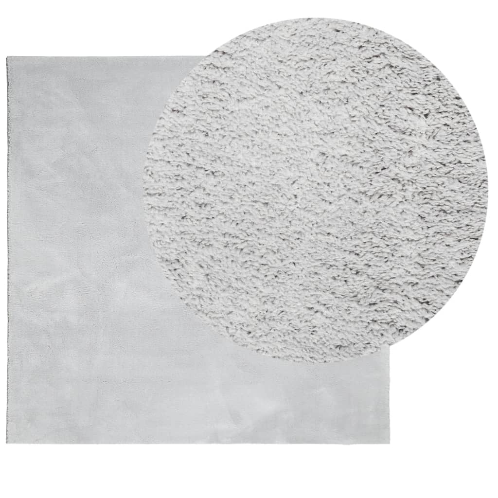 Vidaxx tapis huarte poils courts doux lavable 120x120 cm gris