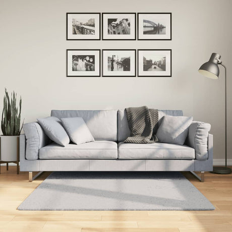 Vidaxx tapis huarte poils courts doux lavable 120x120 cm gris