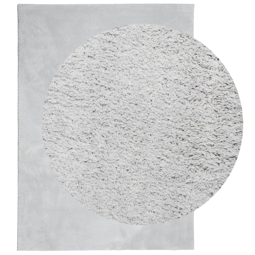 Vidaxl rug harte niddereg -pole mëll ass wäschen 120x170 cm Grau