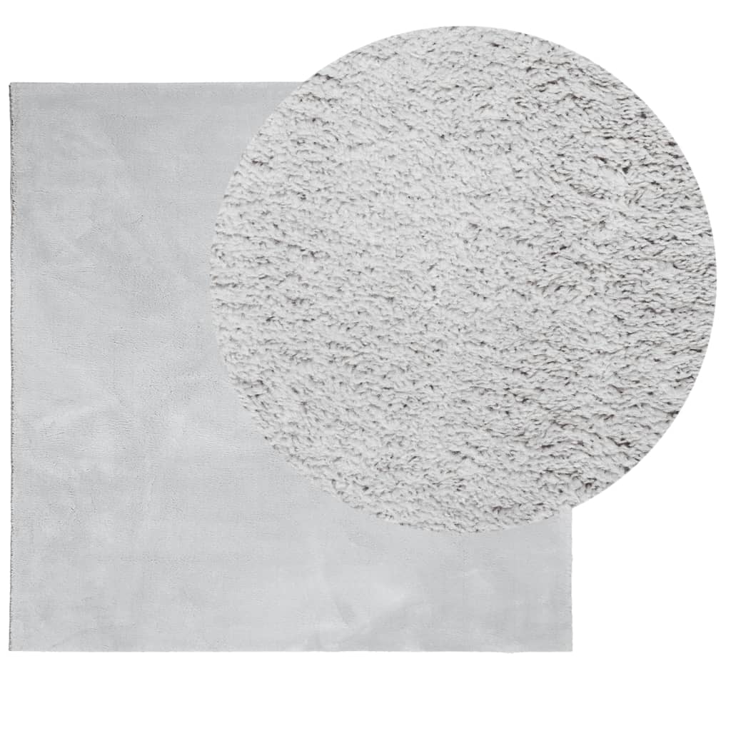 Vidaxx tapis huarte poils courts doux lavable 160x160 cm gris