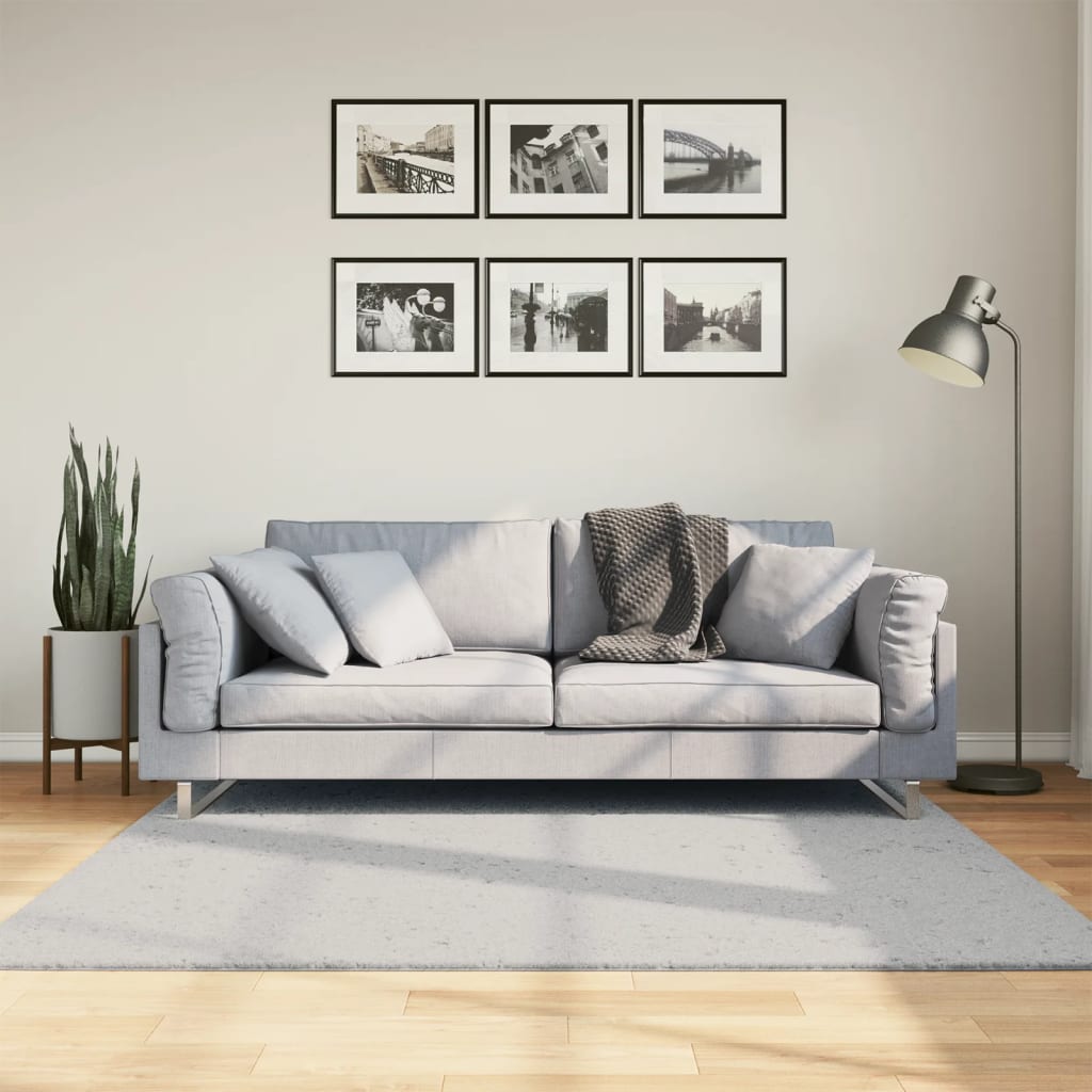Vidaxx tapis huarte poils courts doux lavable 160x160 cm gris