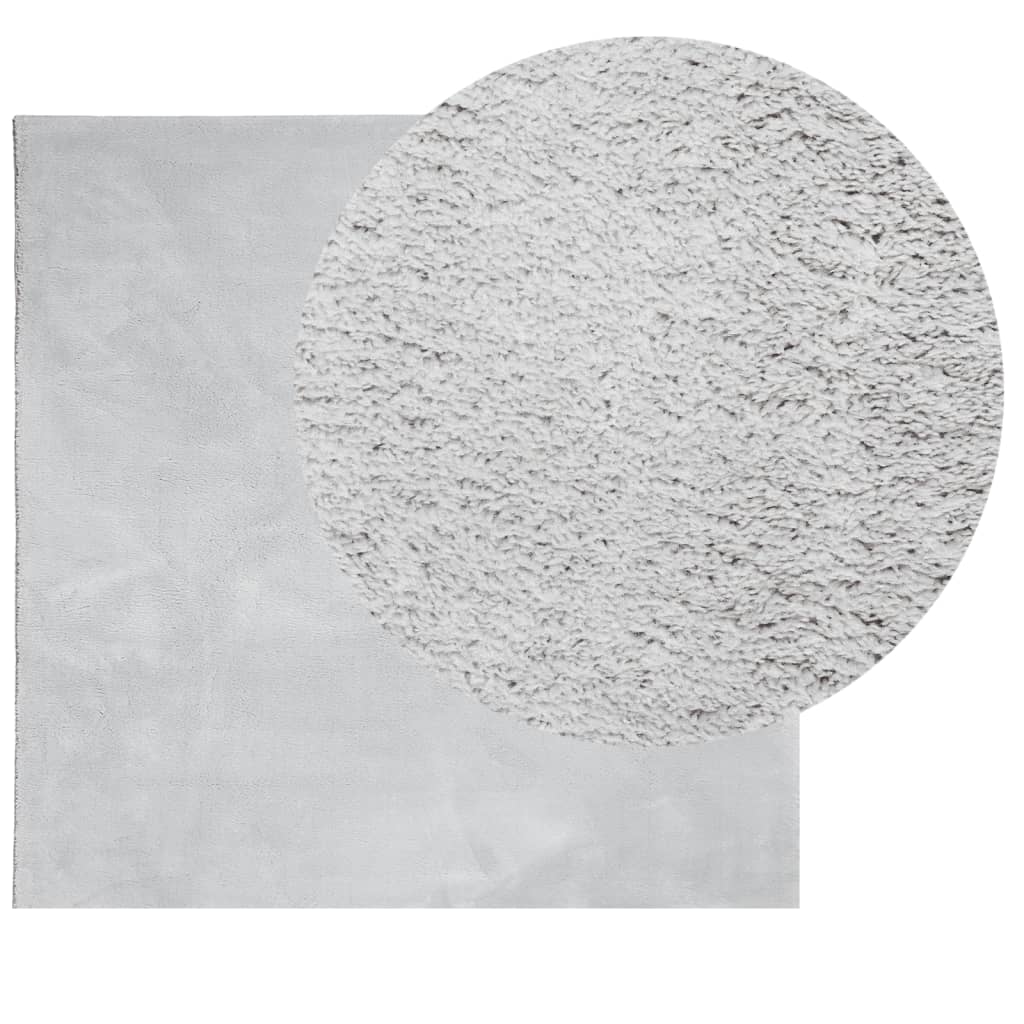 Vidaxx tapis huarte poils courts doux lavable 240x240 cm gris