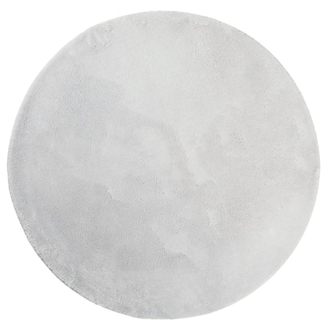 Vidaxl tapis huarte poils courts doux lavable ø 80 cm gris