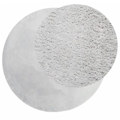 Vidaxl tapis huarte poils courts doux lavable ø 80 cm gris