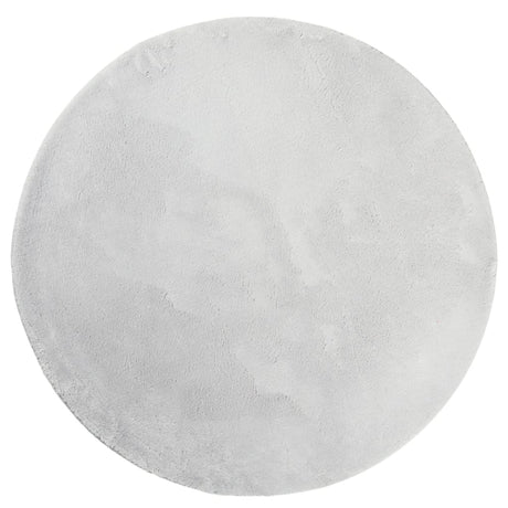 Vidaxl tapis huarte poils courts doux lavable ø 120 cm gris