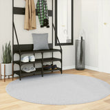 Vidaxl tapis huarte poils courts doux lavable ø 160 cm gris