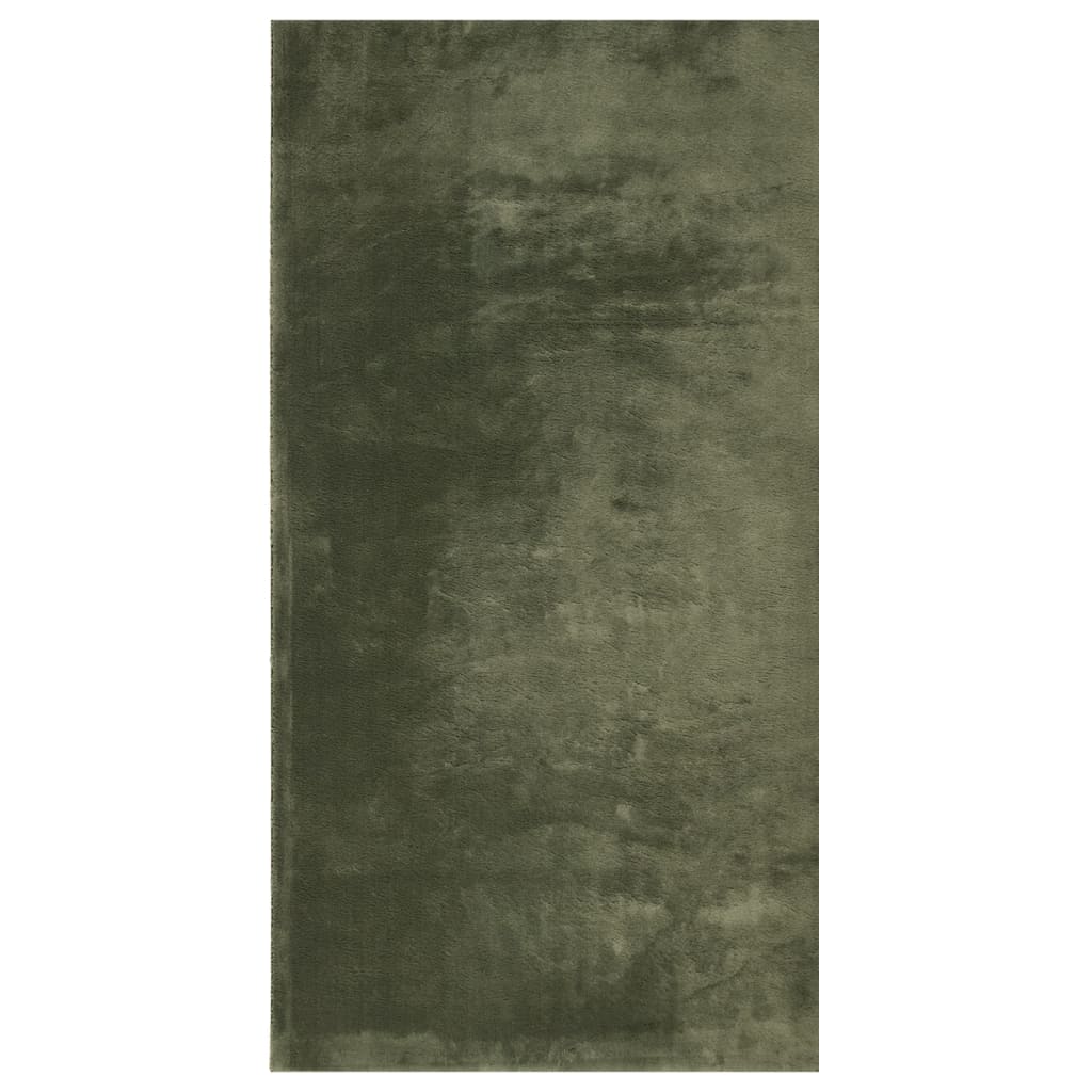 VidaXL tapis huarte poils courts doux lavable 80x150 cm vert forêt