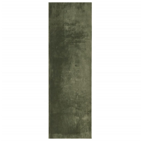 VidaXL tapis huarte poils courts doux lavable 80x250 cm vert forêt