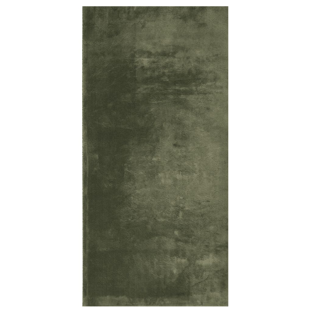 Vidaxl Rug Huarte Low -Pole Myk vaskbar 100x200 cm skoggrønn