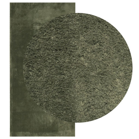 VidaXL tapis huarte poils courts doux lavable 100x200 cm vert forêt