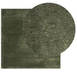 VidaXL tapis huarte poils courts doux lavable 120x120 cm vert forêt