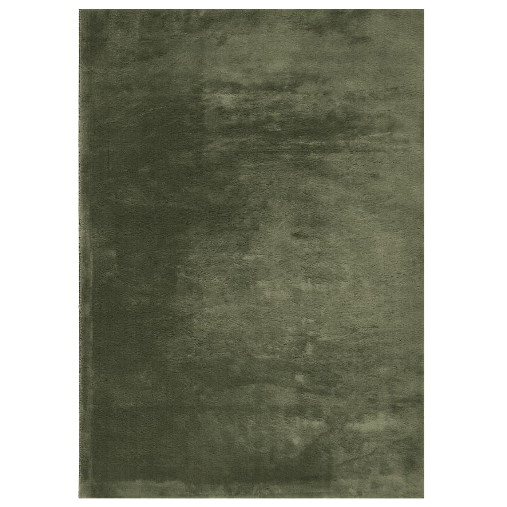VidaXL tapis huarte poils courts doux lavable 120x170 cm vert forêt