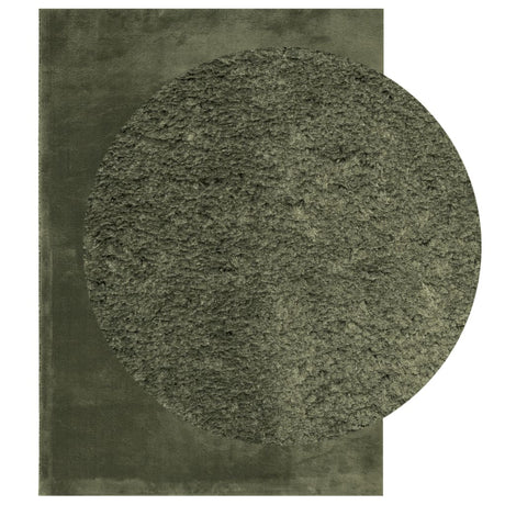 VidaXL tapis huarte poils courts doux lavable 140x200 cm vert forêt