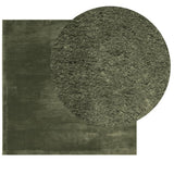 VidaXL tapis huarte poils courts doux lavable 160x160 cm vert forêt