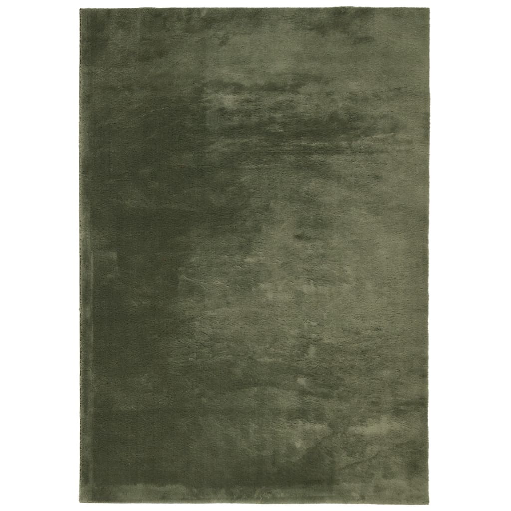 VidaXL Tapis HUARTE poils courts doux lavable 160x230 cm vert forêt