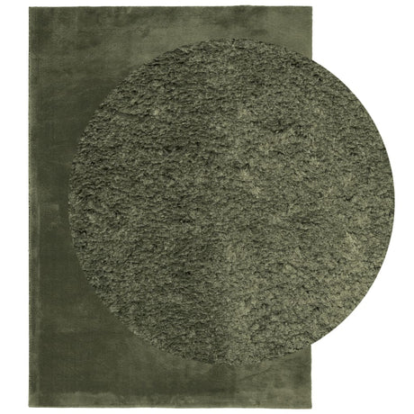 VidaXL Tapis HUARTE poils courts doux lavable 160x230 cm vert forêt