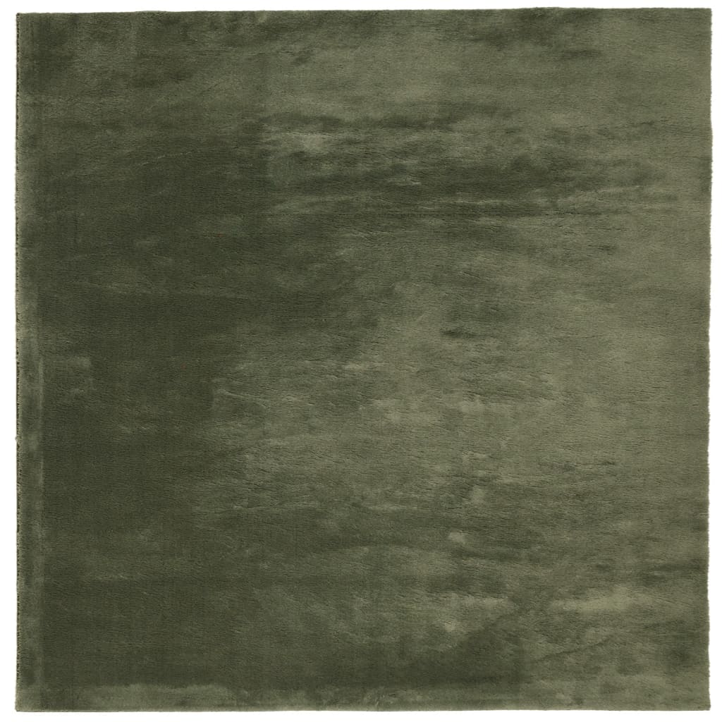 VidaXL tapis huarte poils courts doux lavable 200x200 cm vert forêt