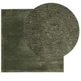 VidaXL tapis huarte poils courts doux lavable 200x200 cm vert forêt