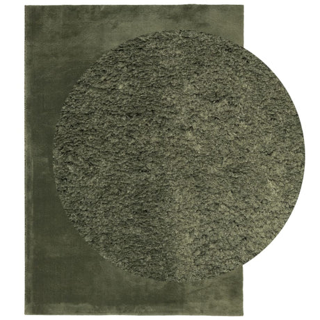 VidaXL tapis huarte poils courts doux lavable 200x280 cm vert forêt