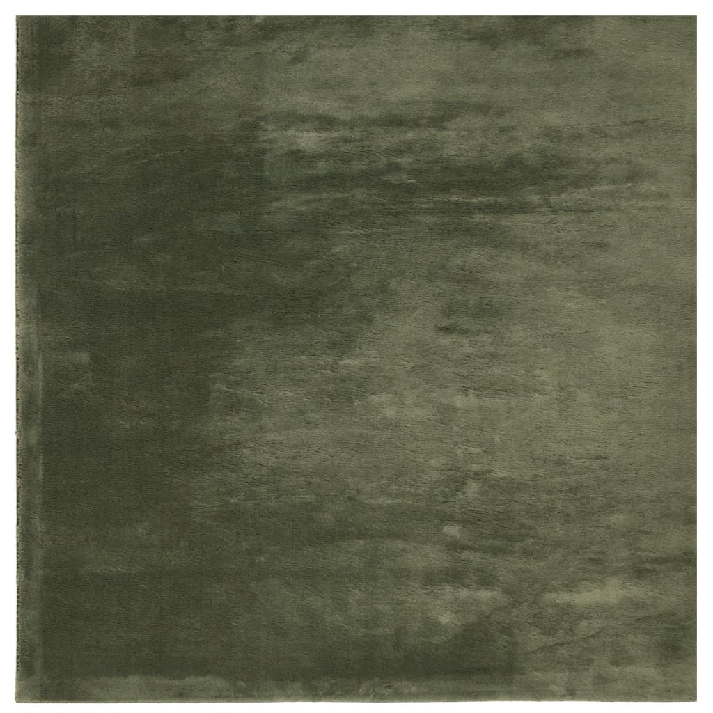 VidaXL tapis huarte poils courts doux lavable 240x240 cm vert forêt
