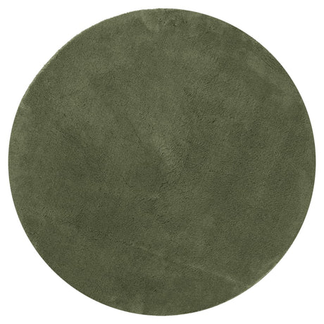 Vidaxl tapis huarte poils courts doux lavable ø 100 cm vert forêt