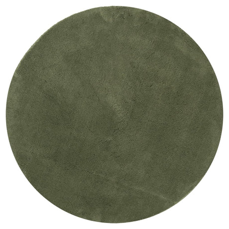 Vidaxl tapis huarte poils courts doux lavable ø 120 cm vert forêt