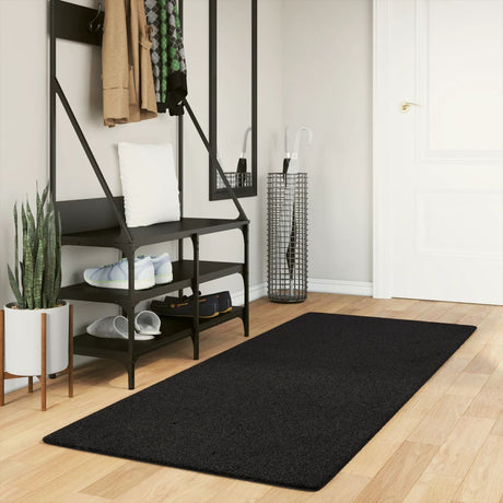 Vidaxx tapis huarte poils courts doux lavable 80x200 cm noir
