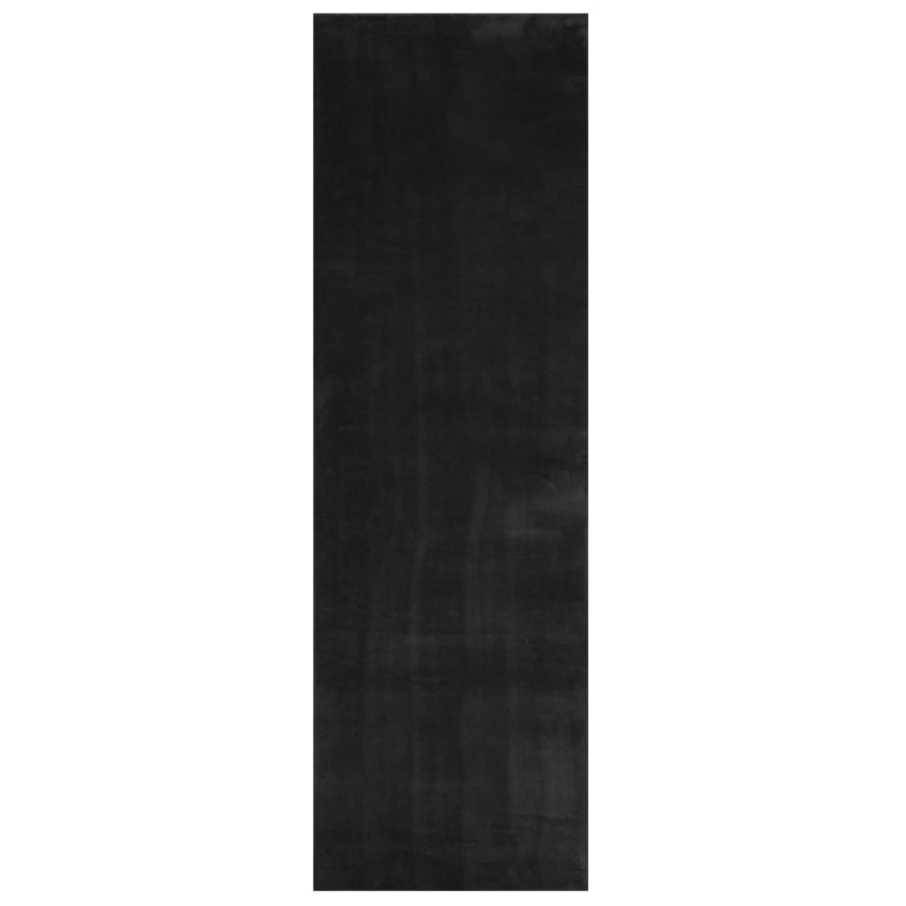 Vidaxl Teppich Huarte niedrig -molelweichwaschbar 80x250 cm schwarz