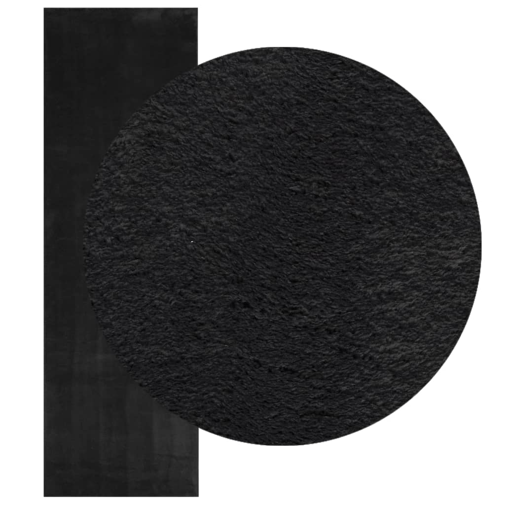 Vidaxx tapis huarte poils courts doux lavable 80x250 cm noir