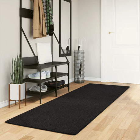 Vidaxx tapis huarte poils courts doux lavable 80x250 cm noir