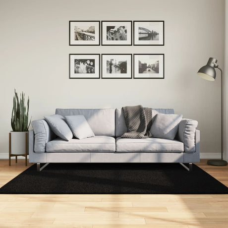 Vidaxx tapis huarte poils courts doux lavable 120x170 cm noir