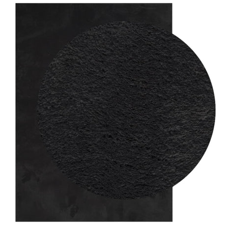Vidaxx tapis huarte poils courts doux lavable 140x200 cm noir