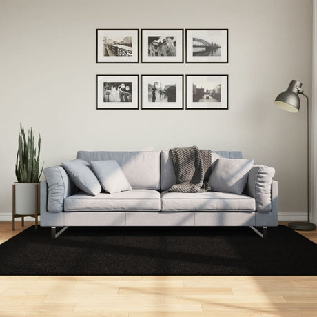 Vidaxx tapis huarte poils courts doux lavable 140x200 cm noir