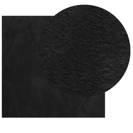 Vidaxx tapis huarte poils courts doux lavable 160x160 cm noir