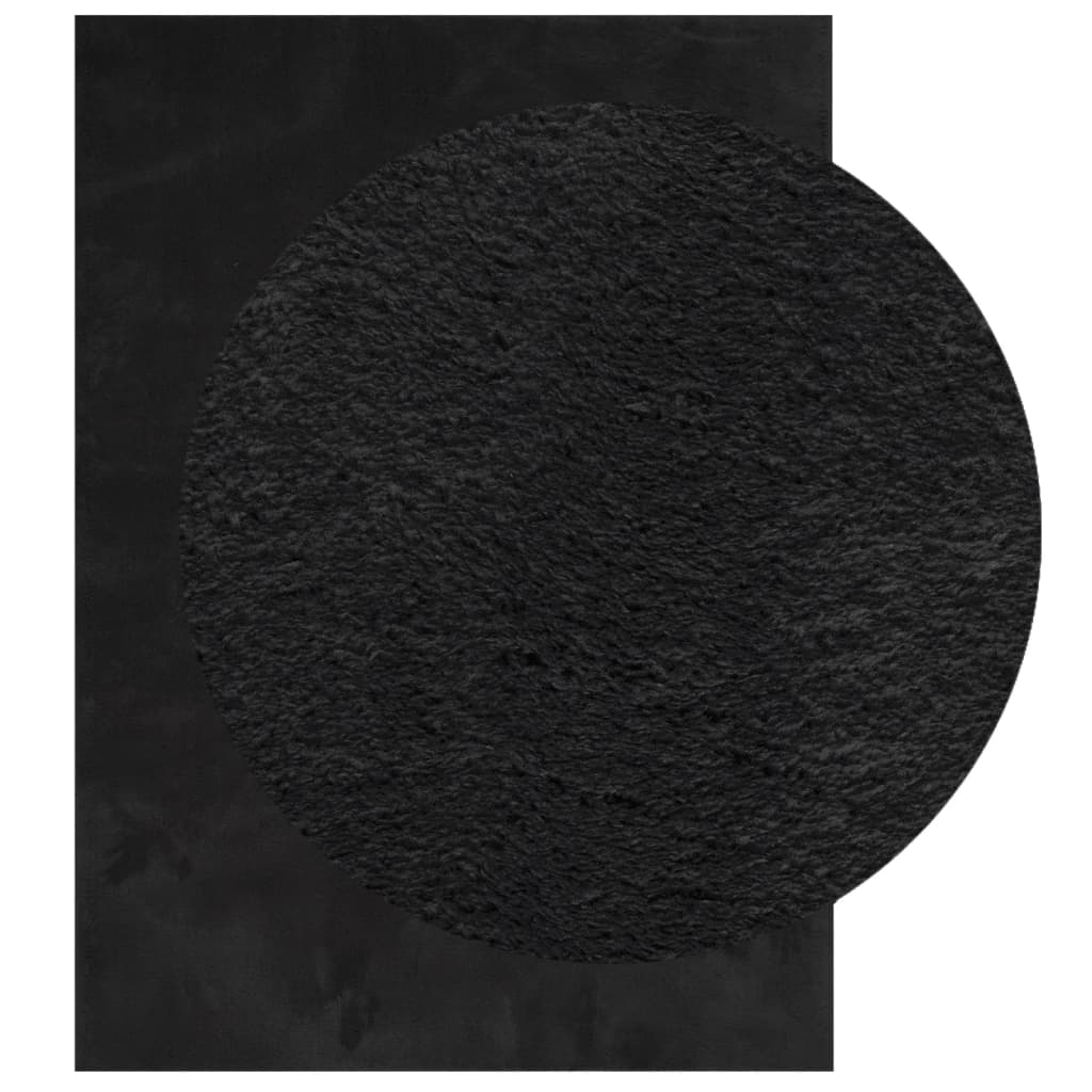 Vidaxx tapis huarte poils courts doux lavable 160x230 cm noir
