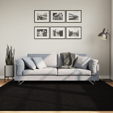 Vidaxx tapis huarte poils courts doux lavable 200x200 cm noir