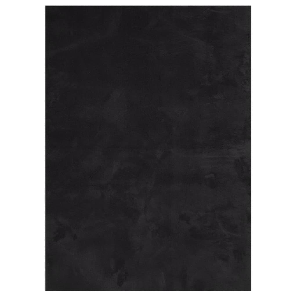 VidaXL tapis huarte poils courts doux lavable 200x280 cm noir