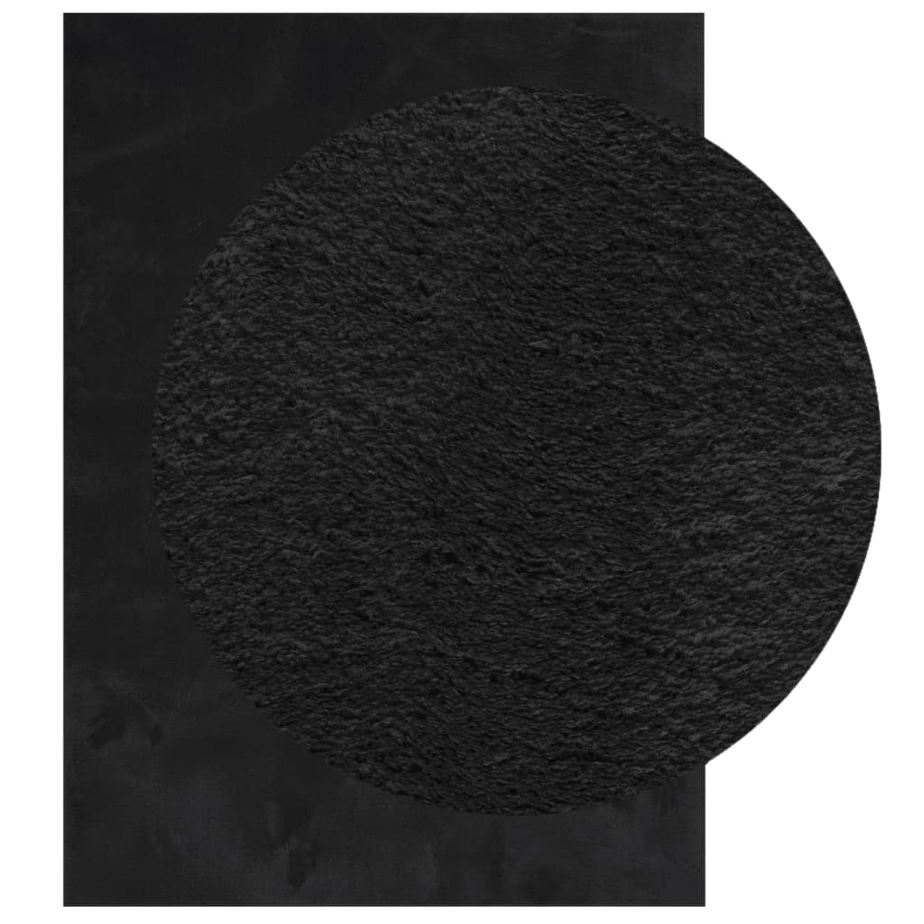 VidaXL tapis huarte poils courts doux lavable 200x280 cm noir