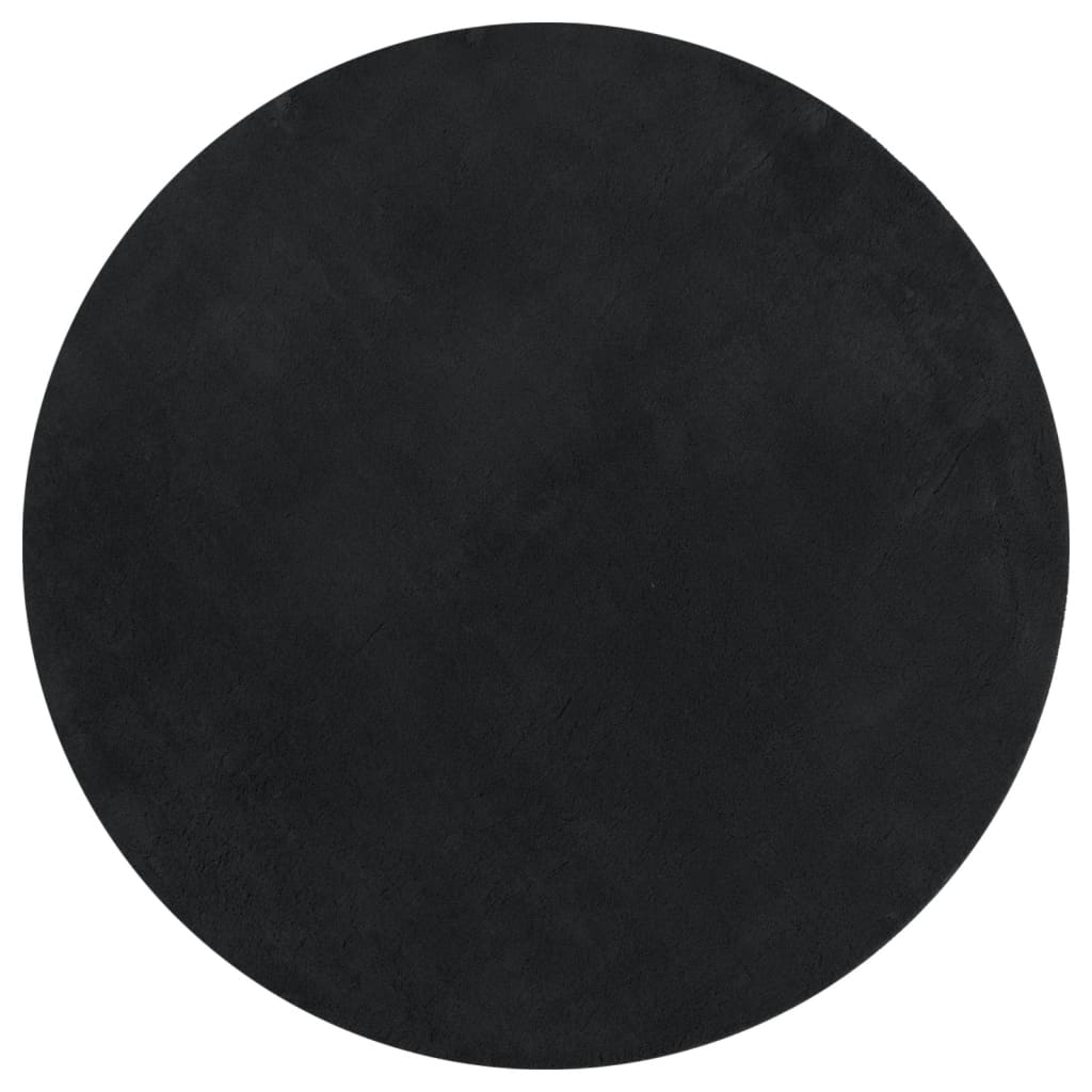 Vidaxl tapis huarte poils courts doux lavable ø 100 cm noir