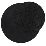 Vidaxl tapis huarte poils courts doux lavable ø 100 cm noir