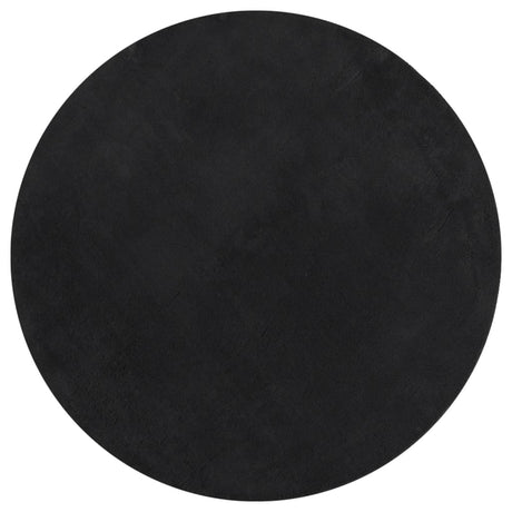 Vidaxl tapis huarte poils courts doux lavable ø 120 cm noir