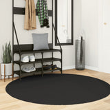 Vidaxl tapis huarte poils courts doux lavable ø 160 cm noir