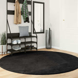 Vidaxl tapis huarte poils courts doux lavable ø 200 cm noir