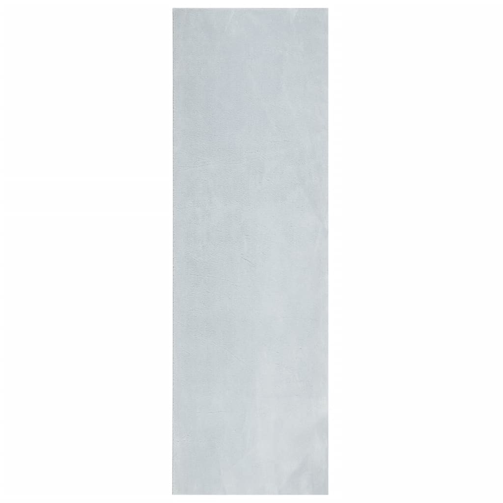 VidaXL tapis huarte poils courts doux lavable 80x250 cm bleu