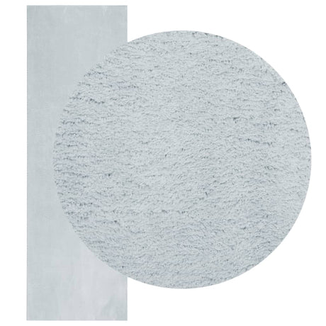 VidaXL tapis huarte poils courts doux lavable 80x250 cm bleu