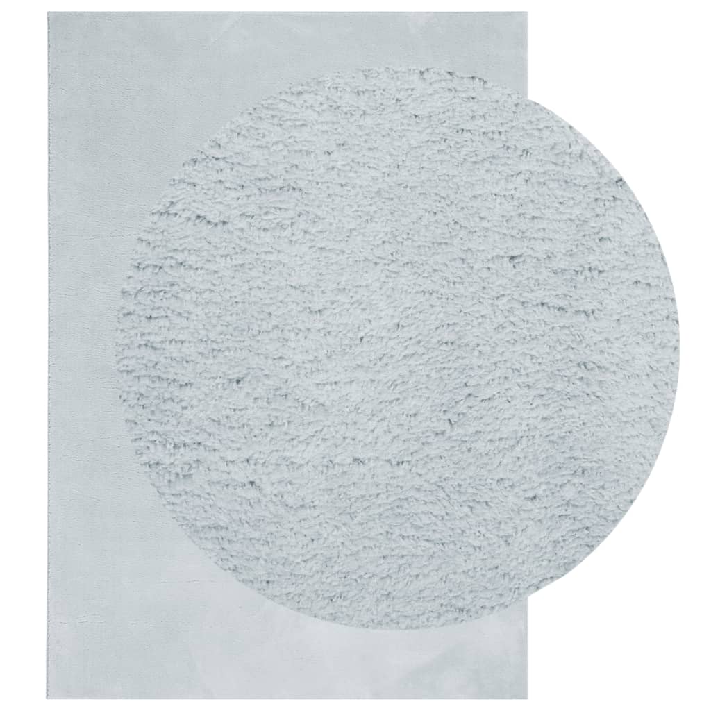 VidaXL tapis huarte poils courts doux lavable 120x170 cm bleu