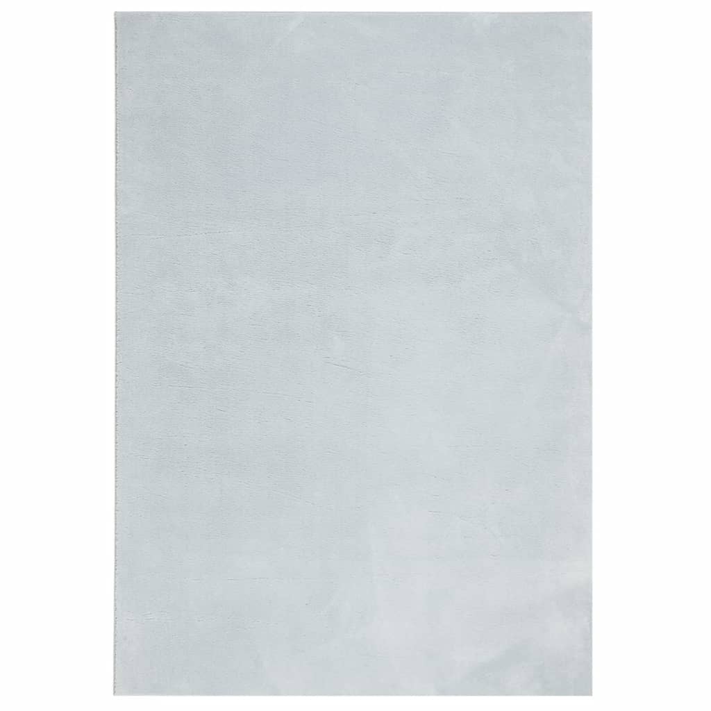 VidaXL tapis huarte poils courts doux lavable 140x200 cm bleu